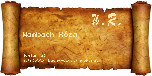 Wambach Róza névjegykártya