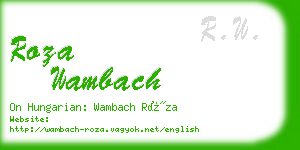 roza wambach business card
